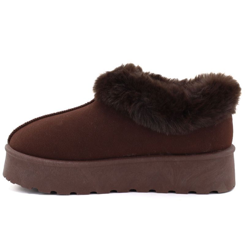 Women's brown Big Star fur platform snow boots UU274203