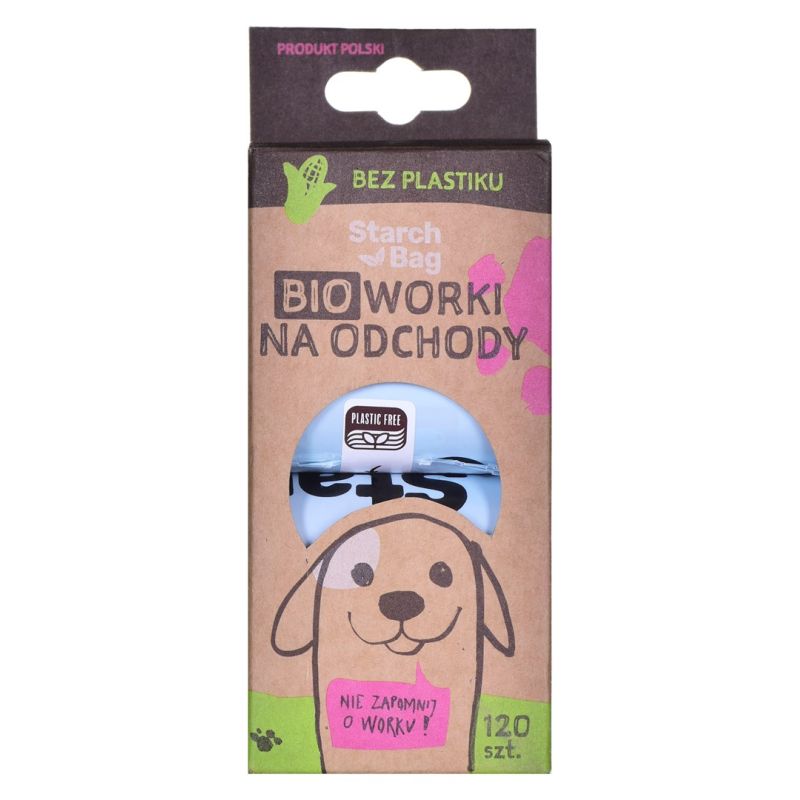 STARCH BAG - bio-bags for excrements - 8 x 15 pcs. Dla zwierząt/Na spacer (uniwersalne) Your Sports Performance