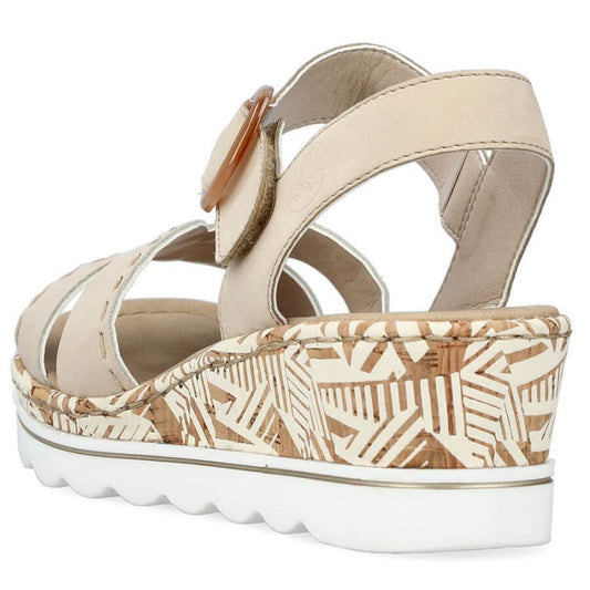 Comfortable wedge sandals Rieker W RKR595, beige Footwear/Lifestyle/Rieker Your Sports Performance