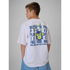 Boy's loose T-shirt with print 4F 4FJRSS26TTSHM4276-10S
