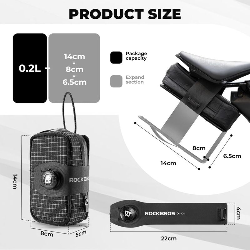Rockbros bicycle saddle bag 30130091002 Rockbros/Torby Rowerowe/Torby Podsiodłowe Your Sports Performance