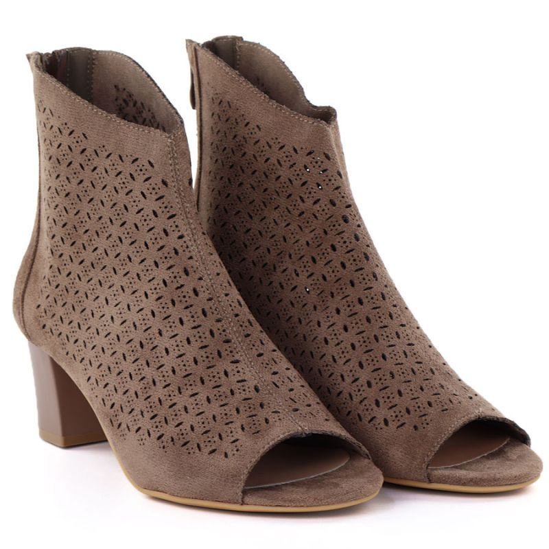 Women's open-toe brown ankle boots M.Daszyński MR1954-23 To be categorized Your Sports Performance