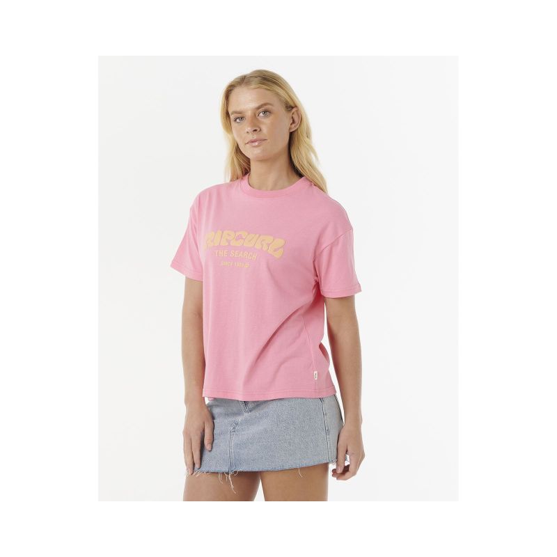 RIP CURL SURF PUFF RELAXED TEE Pink T-Shirt
