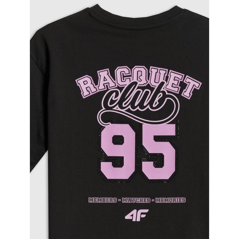 Oversized T-shirt with print for girls 4F 4FJRAW26TTSHF4242-20S