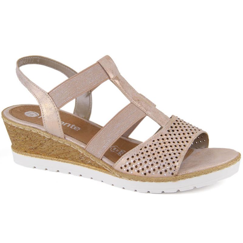 Comfortable wedge sandals Remonte W RKR667, pink gold Footwear/Lifestyle/Rieker Your Sports Performance