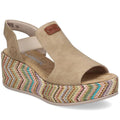 Women's beige wedge sandals Rieker 69472-60 Rieker