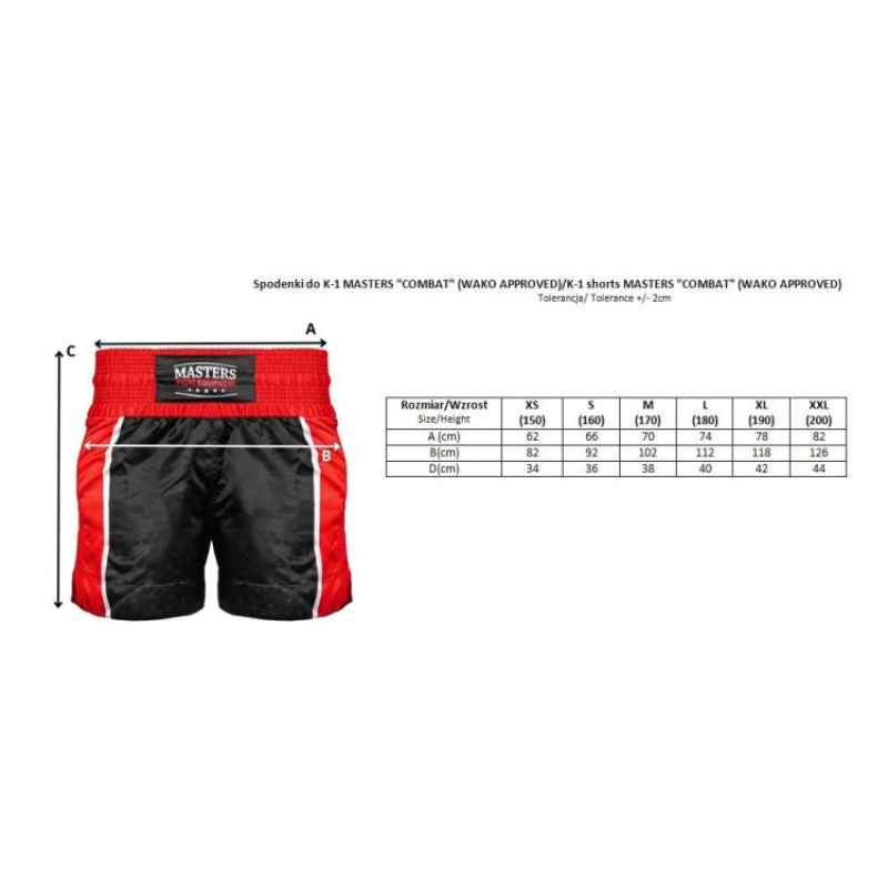K-1 MASTERS "COMBAT" Shorts (WAKO APPROVED) MASTERS FIGHT EQUIPMENT