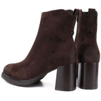 Women’s Chocolate Brown Heeled Platform Ankle Boots Potocki SZ12844