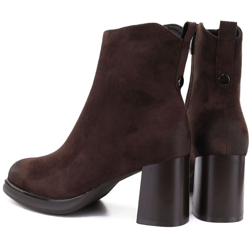 Women’s Chocolate Brown Heeled Platform Ankle Boots Potocki SZ12844