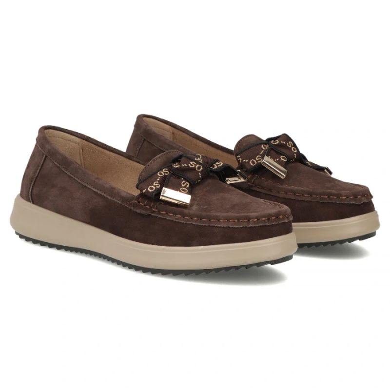 Brown Filippo DP6457 Leather Suede Loafers with Bow