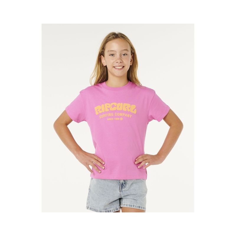 RIP CURL Surf Puff Relaxed Tee-Girl Pink
