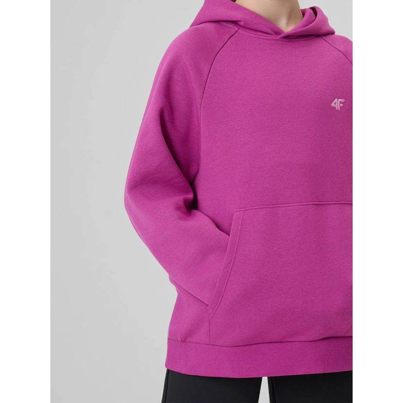 Girls' loose sweatshirt with hood 4F 4FJRSS26TSWSF3040-53S 4f
