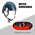 CHILDREN'S ADJUSTABLE CYCLING HELMET NO FEAR MOHAWK SIZE (48-52CM) BLACK/BLUE Sport/Rowery/Kaski Your Sports Performance