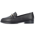 Women's leather moccasin shoes black Rieker 46262-01