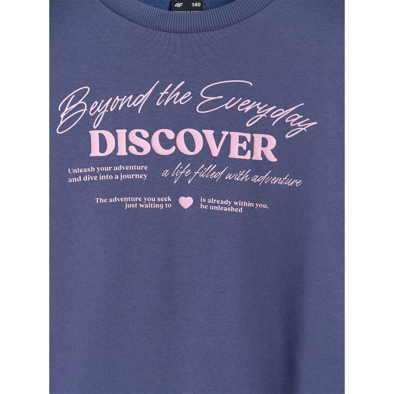 Oversized sweatshirt without a hood for girls 4F 4FJRAW25TSWSF2428-33S 4f