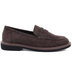 Women's suede lords shoes brown Vinceza 62335