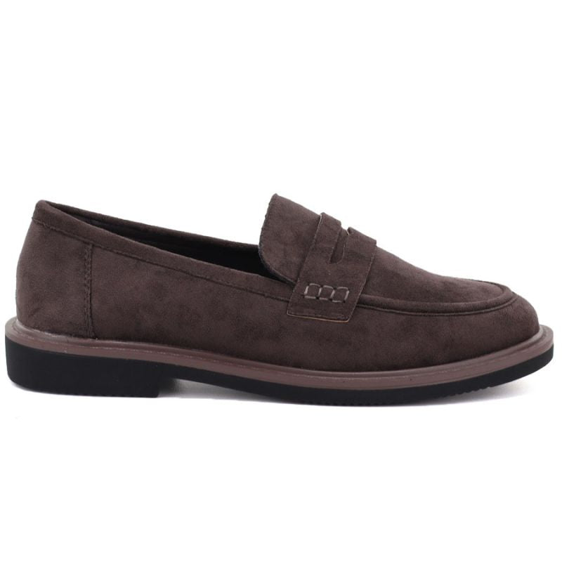 Women's suede lords shoes brown Vinceza 62335