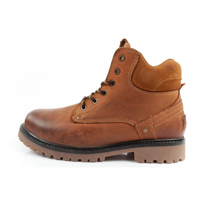 Wrangler Yuma men's boots, Chelsea boots, elegant leather, brown, white Wrangler