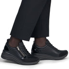 Women's wedge sneakers black Remonte Rieker D0T22-03