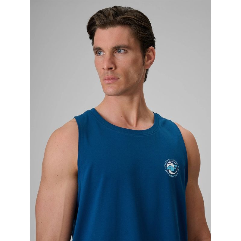 Men's regular sleeveless T-shirt with print 4F 4FRSS26TSLEM366-10S 4f