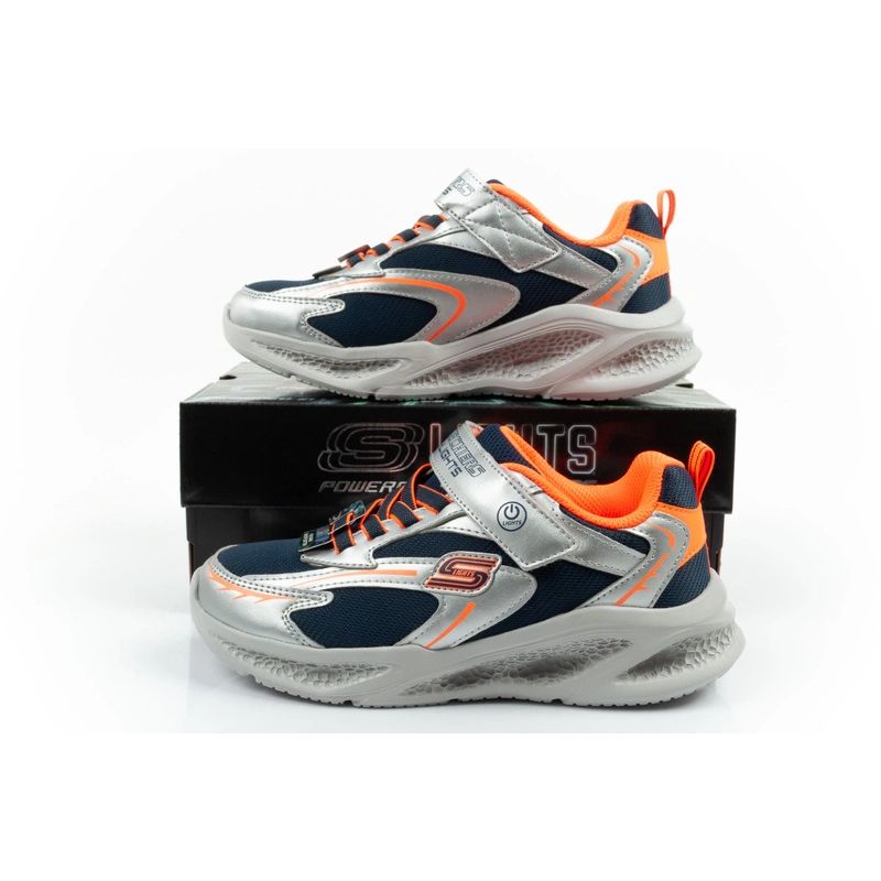 Skechers Glow Strider LED Children's Sports Shoes for Boys Silver Skechers