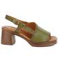 Women's green leather high-heeled sandals Vinceza 26-39994 Vinceza