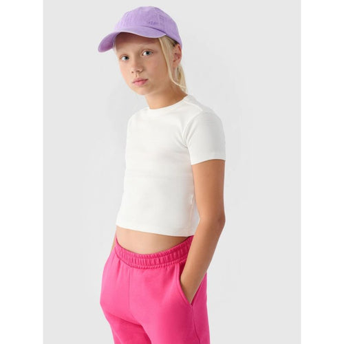 Girls' plain T-shirt 4F 4FJRSS24TTSHF2053-11S 4f