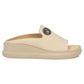Women's beige leather wedge sandals Filippo DK7758