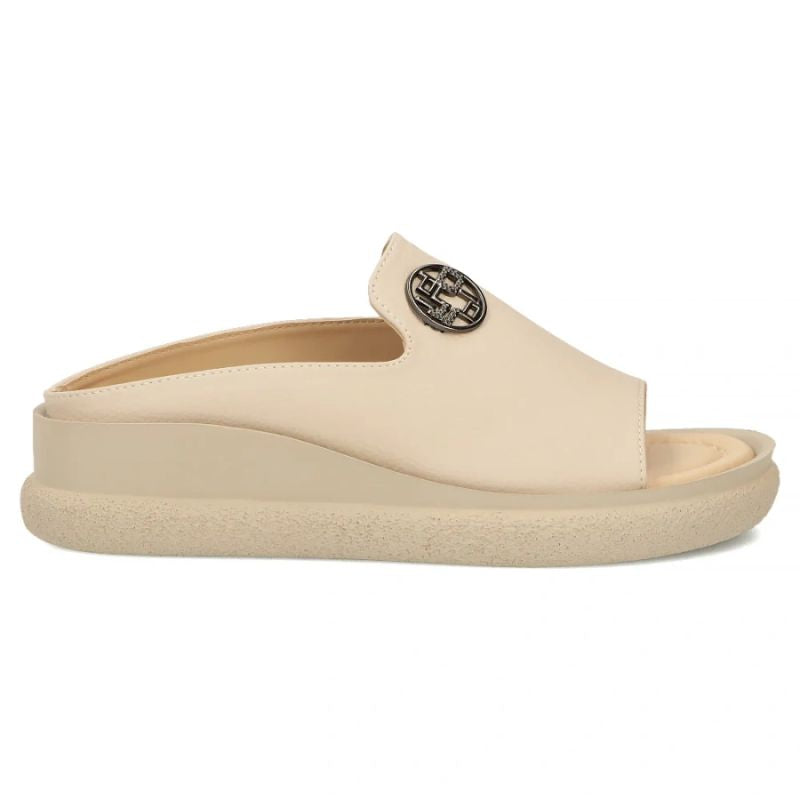 Women's beige leather wedge sandals Filippo DK7758