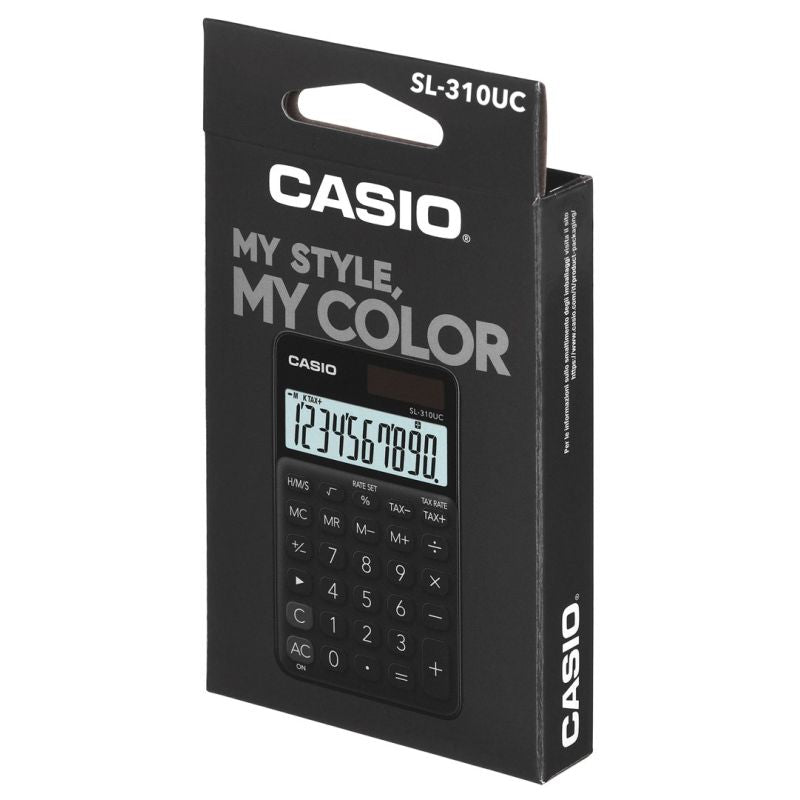 CASIO POCKET CALCULATOR SL-310UC-BK BLACK, 10-DIGITAL DISPLAY In preparation Your Sports Performance