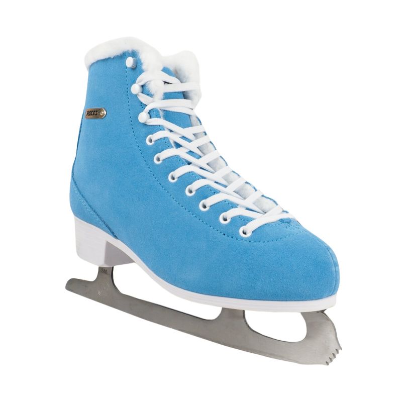Roces Suede Eco-Fur Figure Skates Blue and White 450702 004 In preparation Your Sports Performance
