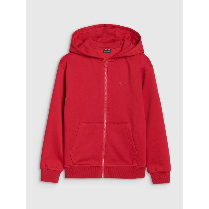 Boys' sweatshirt with a hood, zip-up, 4F 4FJWSS25TSWSM1851-62S *Kategoria tymczasowa Your Sports Performance