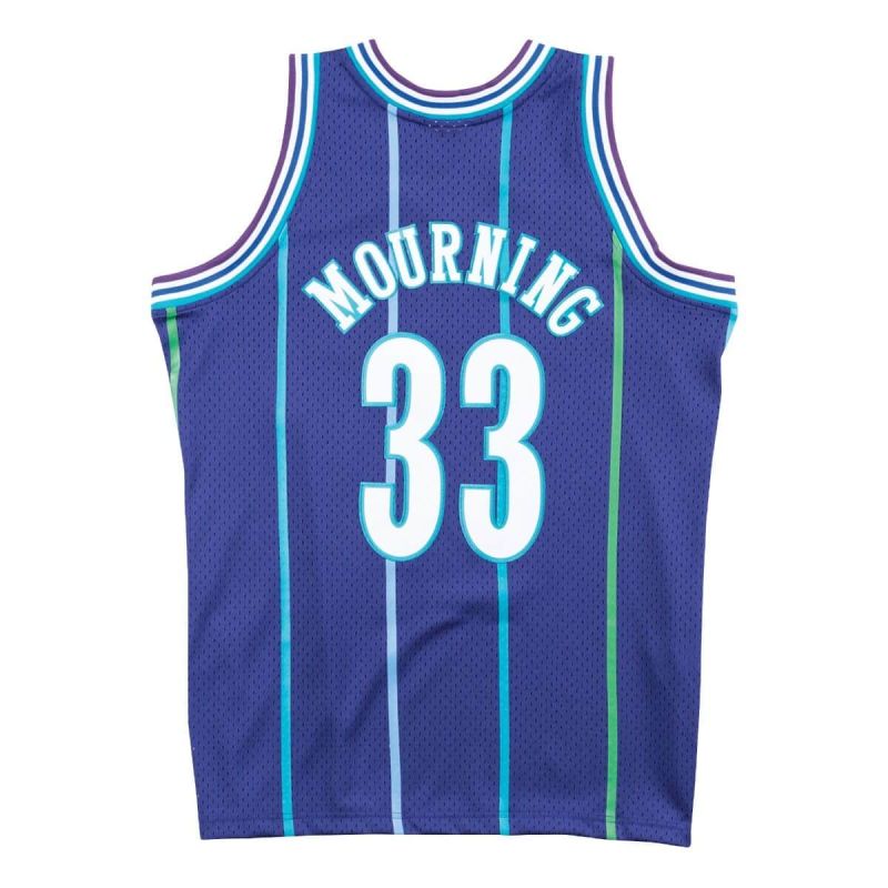 Mitchell & Ness NBA Charlotte Hornets Alonzo Mourning Swingman T-shirt - SMJYAC18010-CHOPURP94AMO Odzież/Odzież na co dzień Your Sports Performance