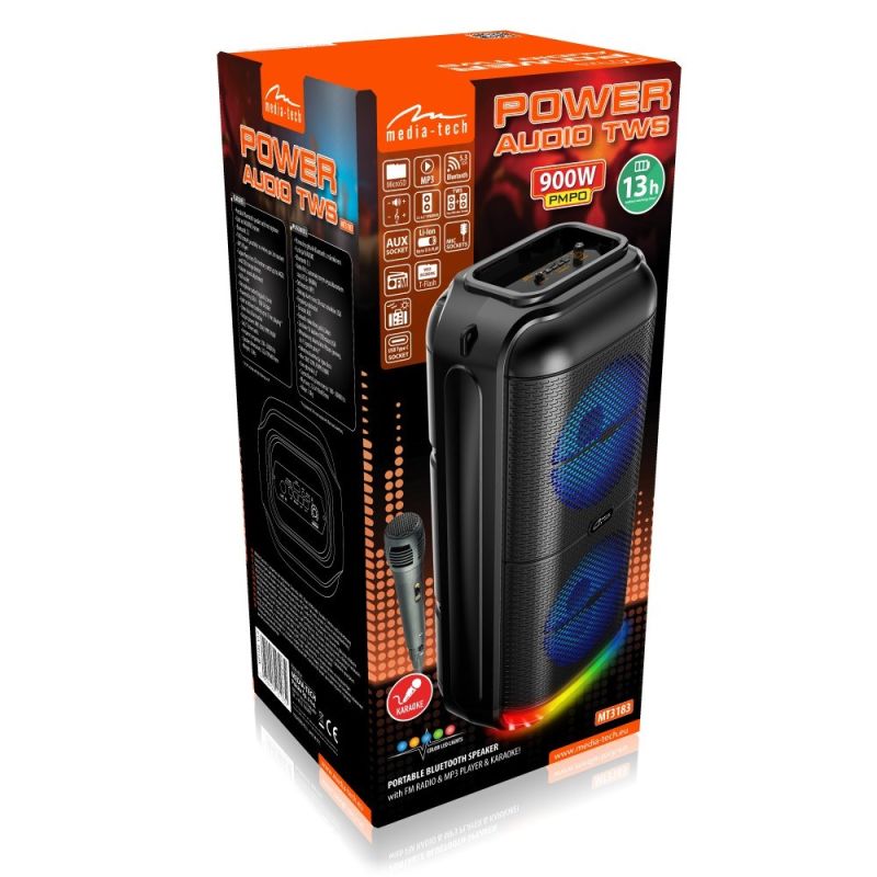 MEDIA-TECH PORTABLE BLUETOOTH SPEAKER 5.3 BT POWER AUDIO DISCO In preparation Your Sports Performance