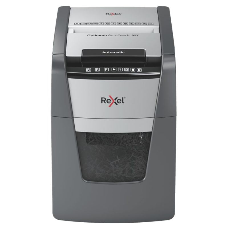 Rexel Optimum AutoFeed+ 90X Shredder, (P-4), 90 sheets, 34 l bin Urządzenia biurowe/Niszczarki Your Sports Performance
