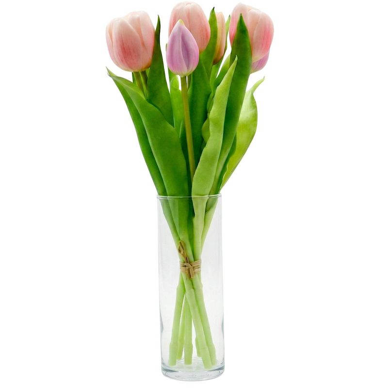 BOUQUET OF 7 PINK TULIPS 31 CM LIFE-LIKE SPRING DECORATION Home and Garden/Equipment Your Sports Performance