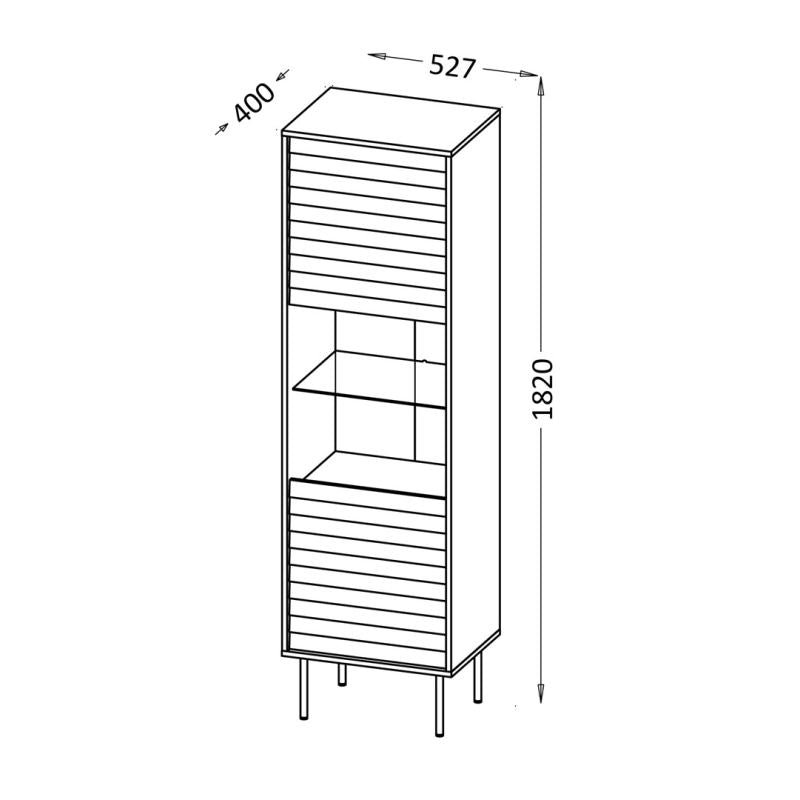 CORTINA display cabinet 53x40x182 black Bufety i witryny/Bufety i witryny na drewnianej podstawie Your Sports Performance