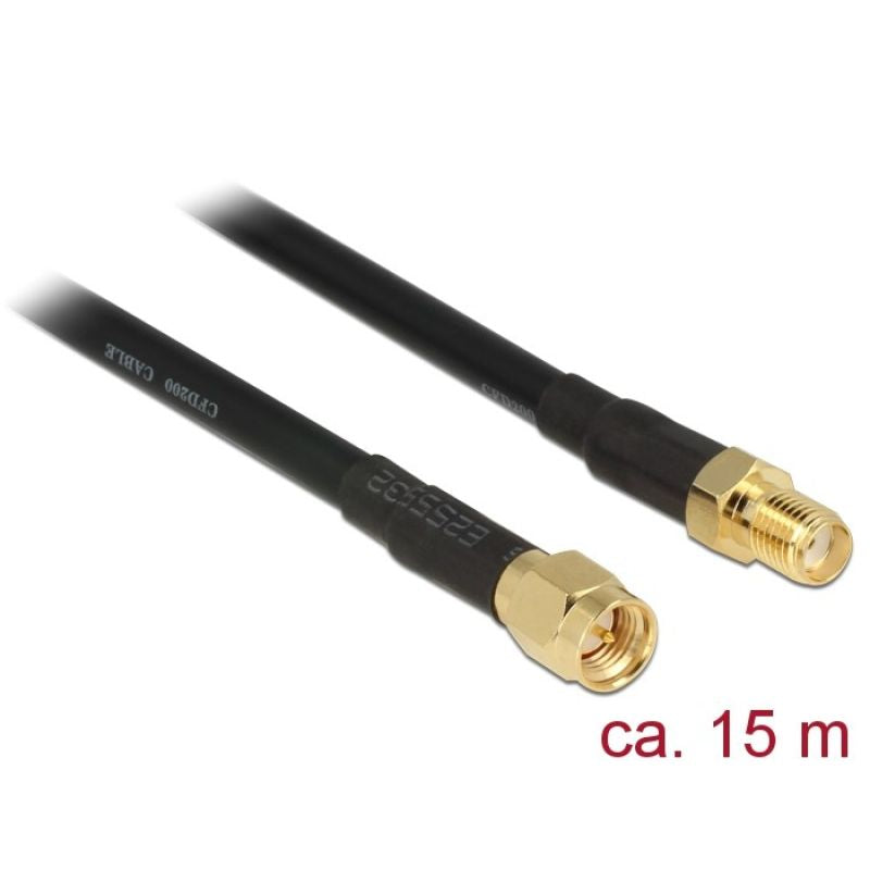 Delock CFD200 Antenna Extension Cable - 15 m - black Komunikacja i łączność/Anteny Your Sports Performance