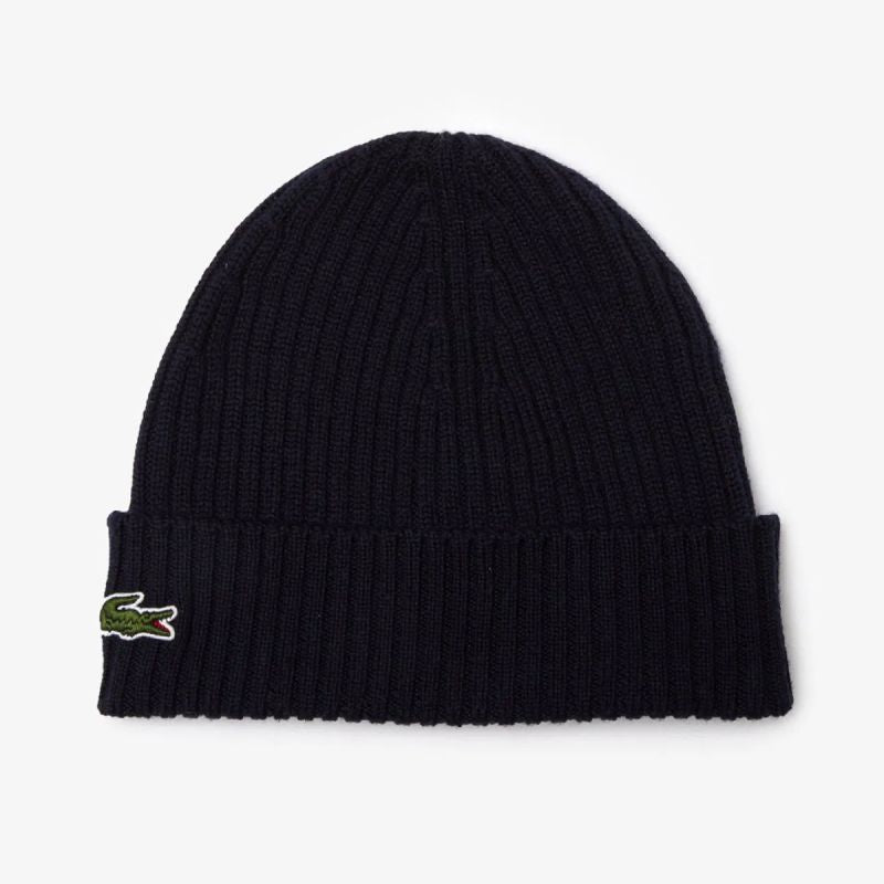 Lacoste Ribbed Wool Beanie Navy Blue - RB0001-166 Lacoste