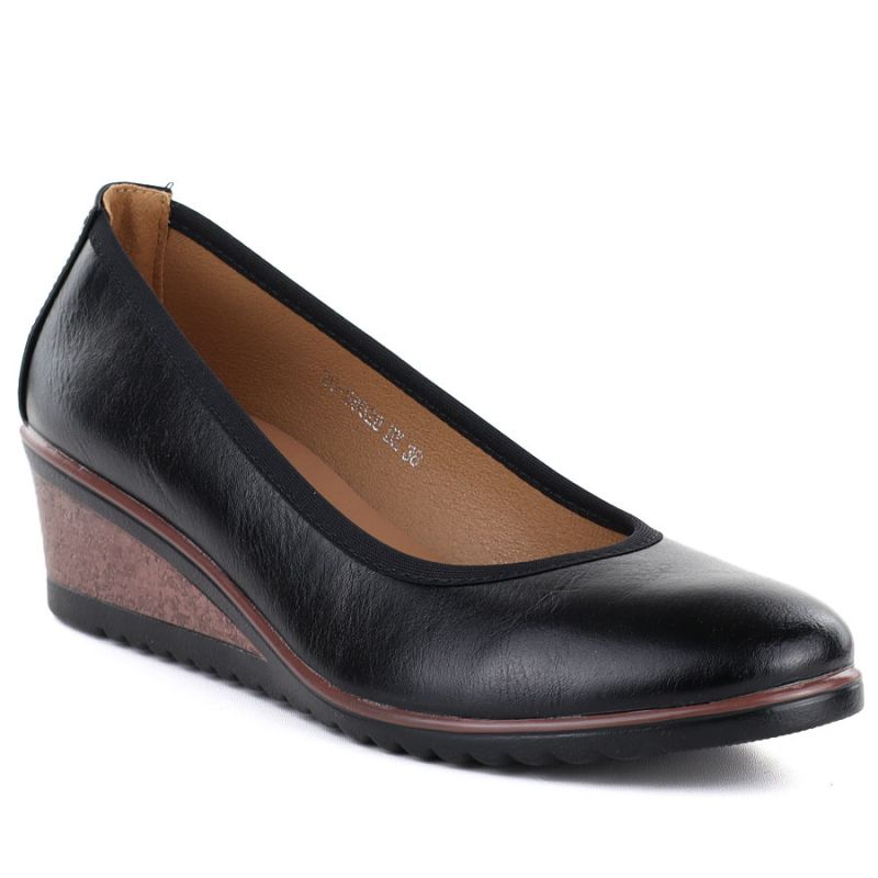 Women's black wedge shoes Vinceza 58628 Vinceza
