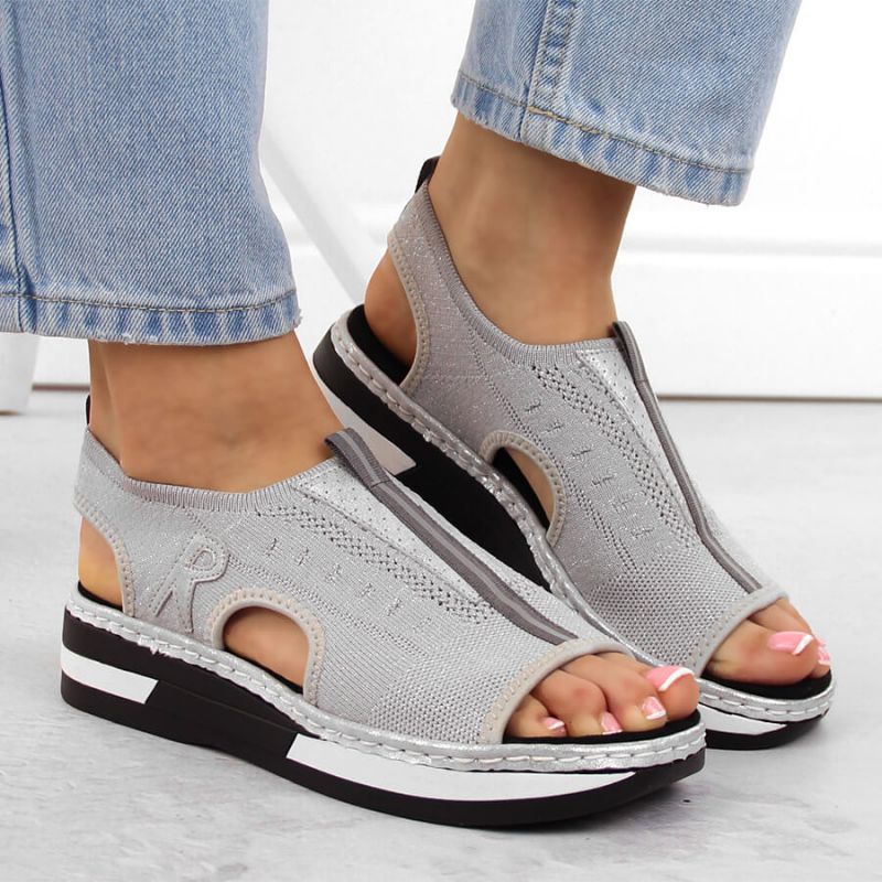 Rieker W RKR686 metallic comfortable slip-on sandals Rieker