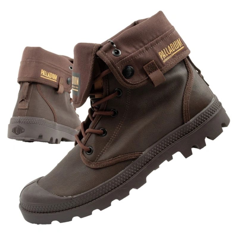 Palladium Men's Baggy Coated High Top Sneakers, Fashionable Dark Brown In preparation Your Sports Performance