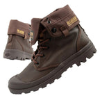 Palladium Men's Baggy Coated High Top Sneakers, Fashionable Dark Brown In preparation Your Sports Performance