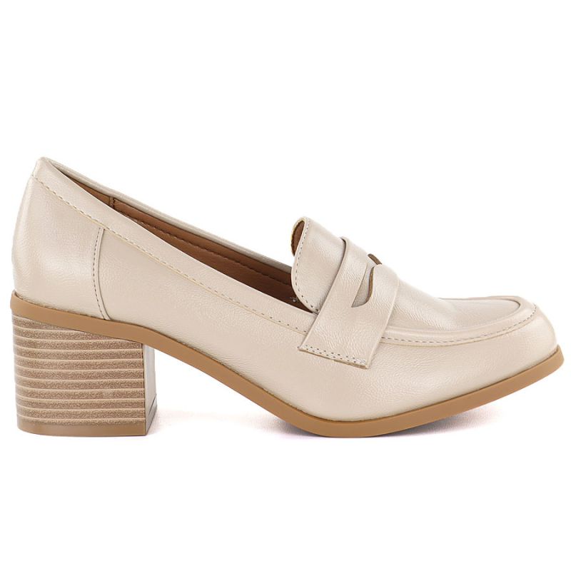 Women's beige lords heeled shoes M.Daszyński MR2201D-3A To be categorized Your Sports Performance