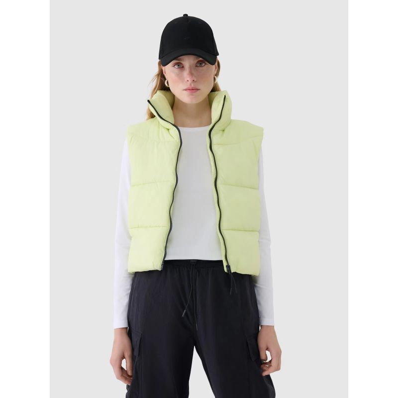Cropped down vest with synthetic filling for women 4F 4FWSS25TVJAF182-45S *Kategoria tymczasowa Your Sports Performance
