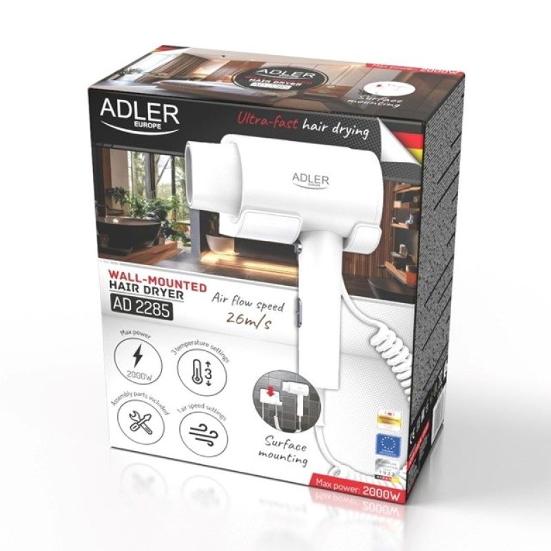 ADLER AD 2285w hotel hair dryer white AGD - Produkty/Suszarki do włosów Your Sports Performance