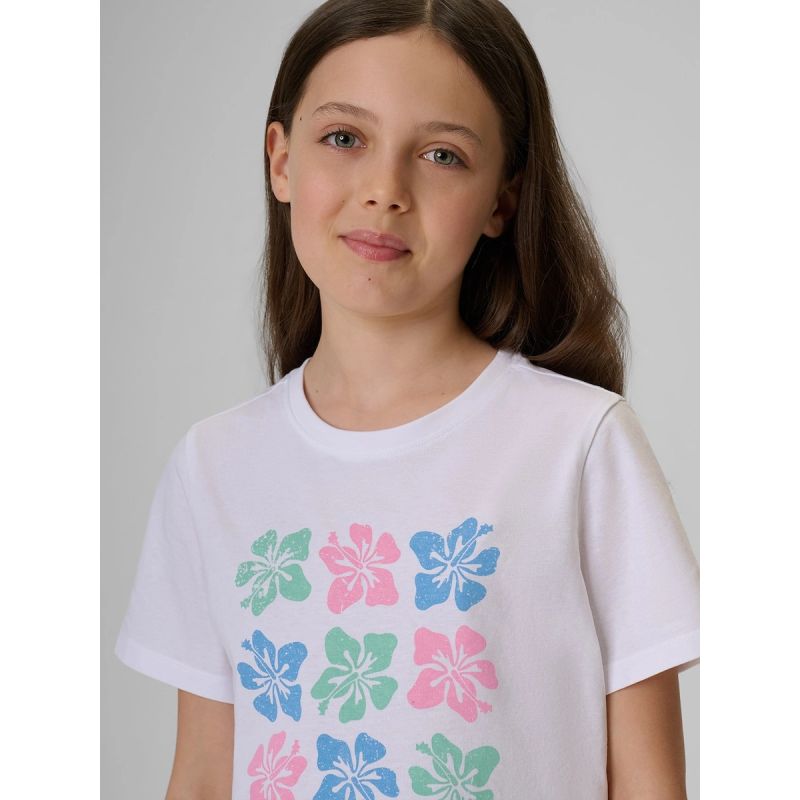 Girls' cotton T-shirt 4F 4FJRSS26TTSHF3982-11S