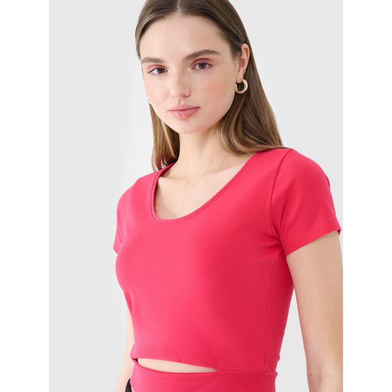Women's crop top plain t-shirt 4F 4FRSS25TTSHF2695-54S *Kategoria tymczasowa Your Sports Performance