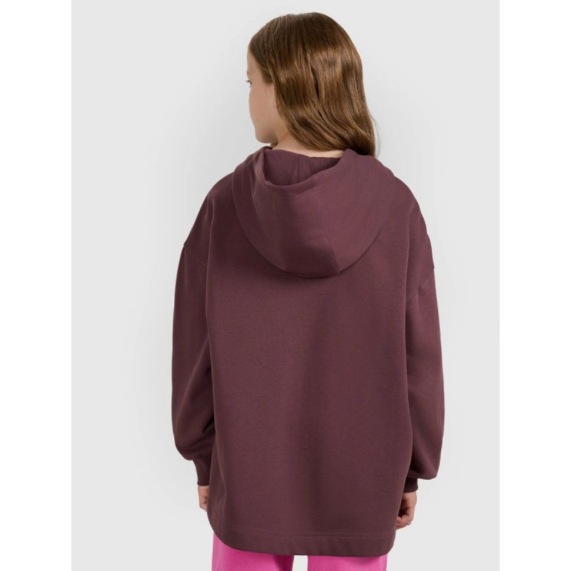 Oversized sweatshirt with hood, unzipped, for girls, 4F 4FJRAW25TSWSF2429-51S 4f