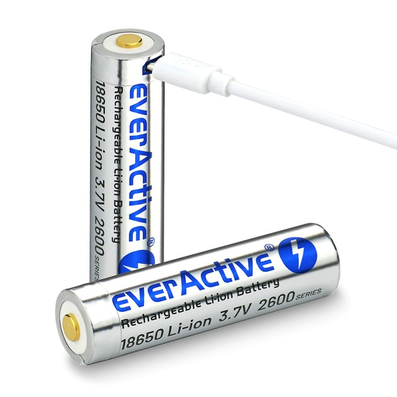 EVERACTIVE BATTERY EVERACTIVE 18650 3.7V LI-ION 2600MAH MICRO USB WITH PROTECTION BOX EV18650-26M Baterie, akumulatorki i ładowarki/Akumulatorki Your Sports Performance